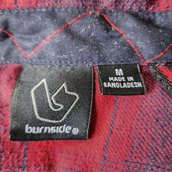 Burnside Flannel Long Sleeve Button Down Plaid Men Shirt Size M - Picture 2 of 12